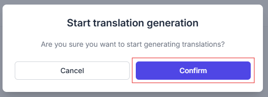 Confirm translation generation