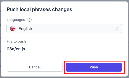 Push local changes button